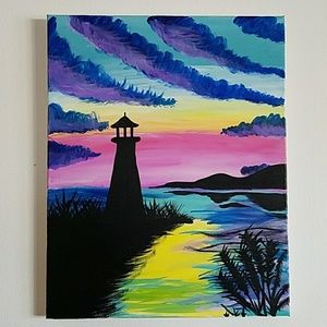 Lighthouse Acrylic Painting
